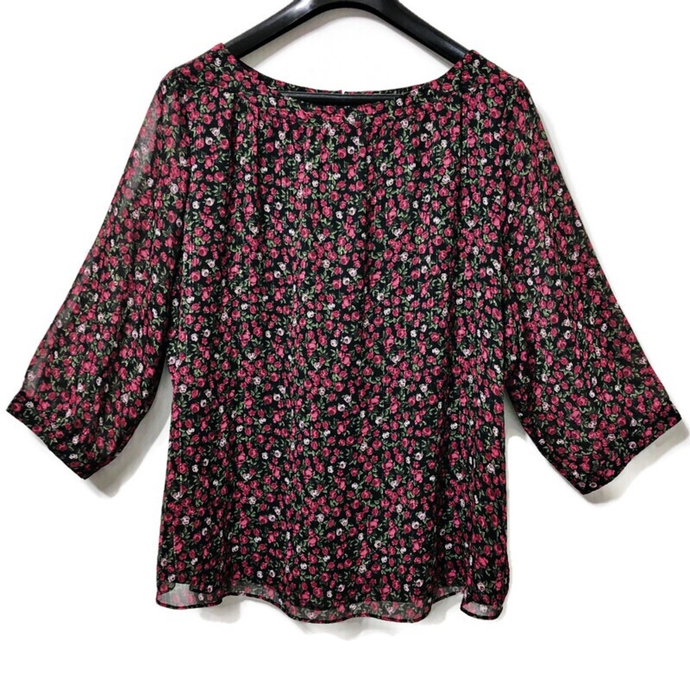 Reitmans | Floral Metallic Chiffon Blouse | 2X